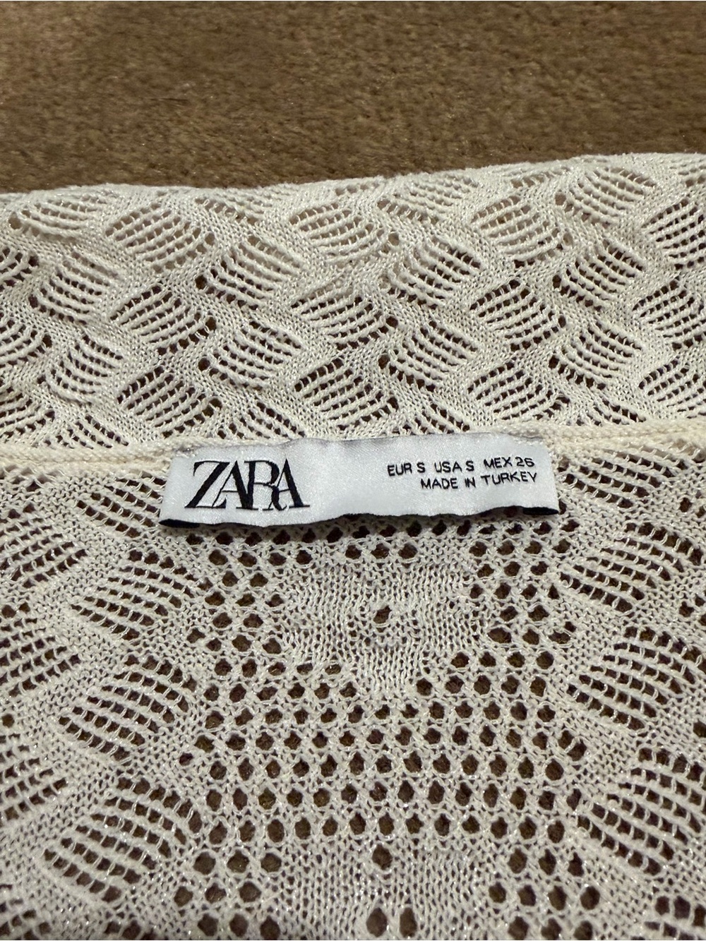 Zara Ivory Open-Knit Crochet Top - Picture 2 of 3